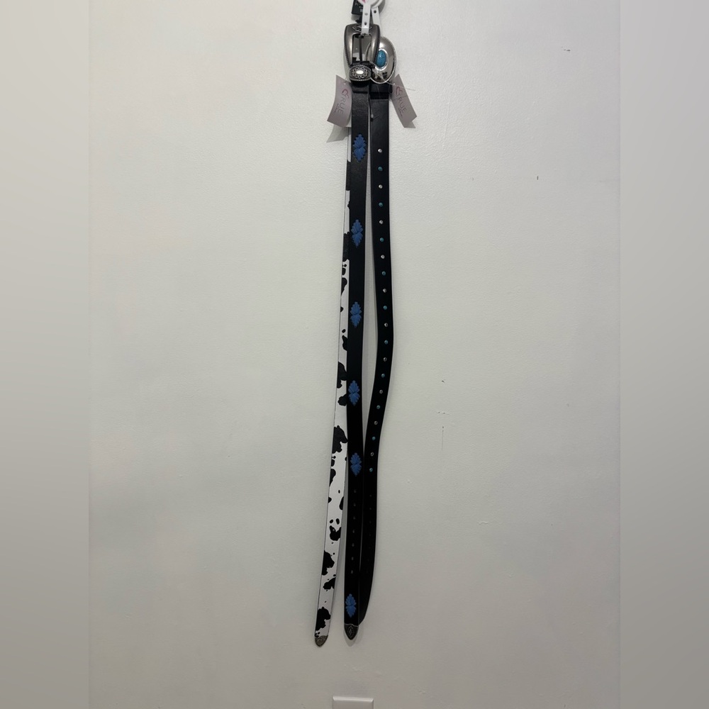 Black and White Cow Print Women's Belt
